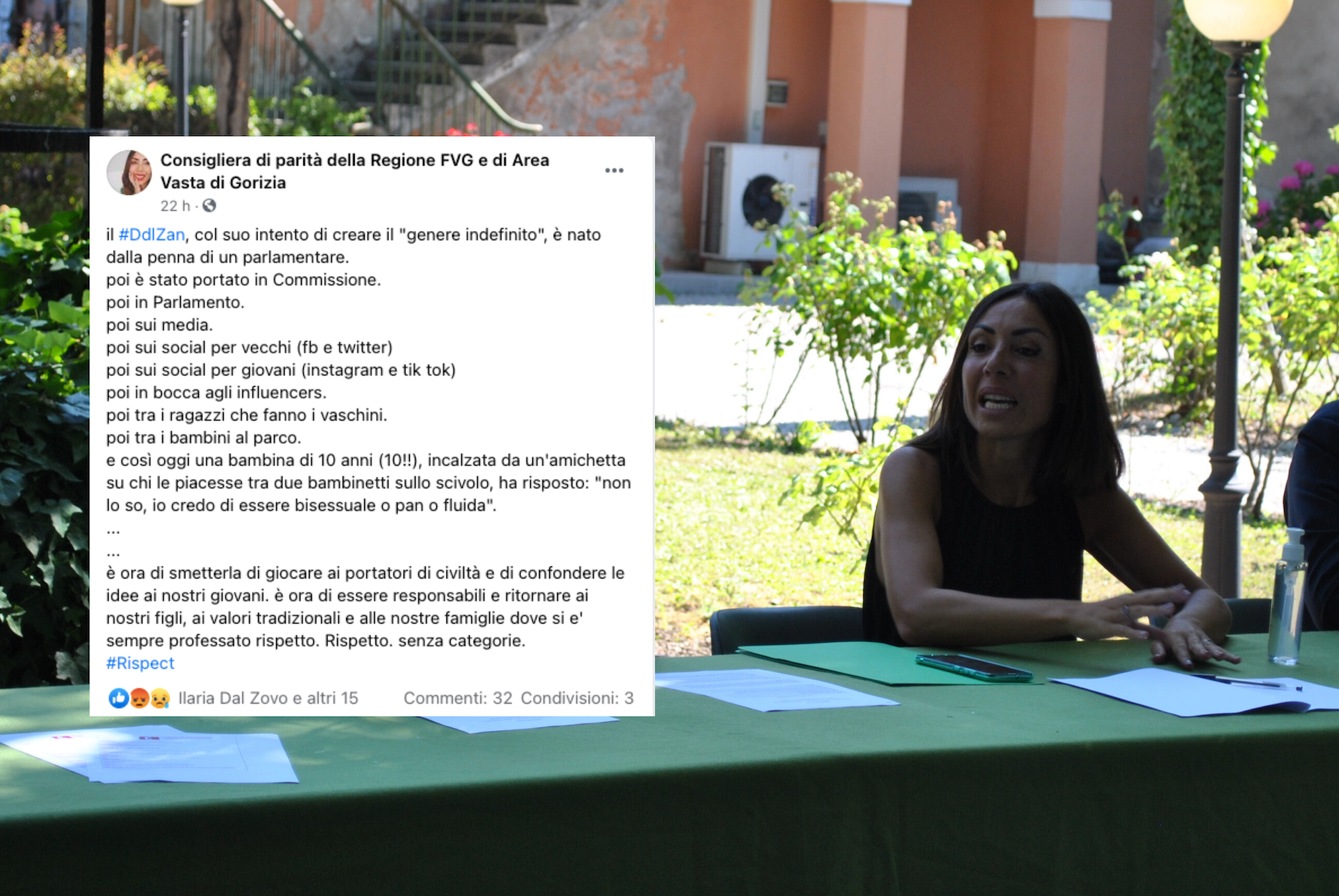 Copertina per La consigliera di parità Limpido critica il ddl Zan, scoppia la polemica a Gorizia
